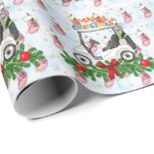Golf Vrolijk Kerstfeest met Golfkar Cadeaupapier (Rol Hoek)