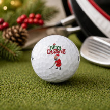 Golf vrolijk kerstfeest met kerstman voor golfer