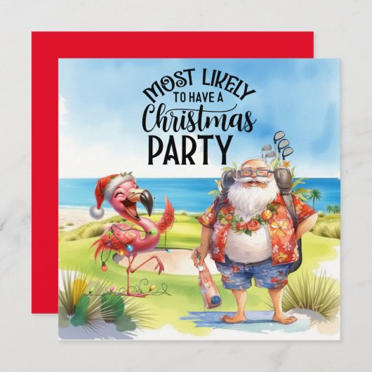 Golf Vrolijk Kerstfeest met Santa en flamingo (Voorkant / Achterkant)