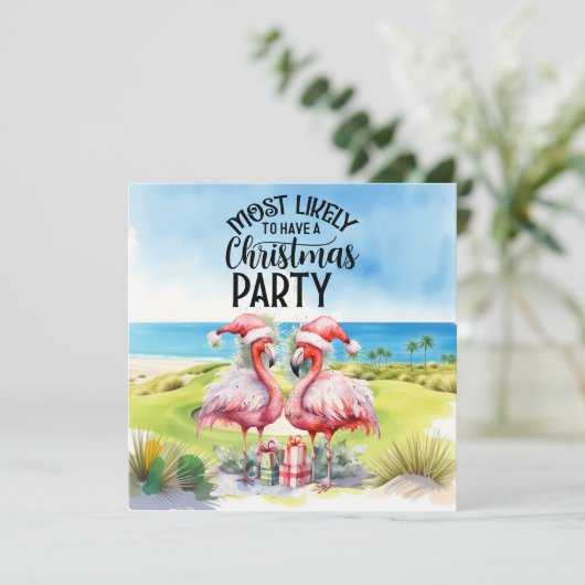 Golf Vrolijk Kerstfeest met Santa Flamingo (Staand voorkant)