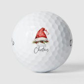 Golf Vrolijk Kerstfeest met Santa Hat Golfballen (Voorkant)