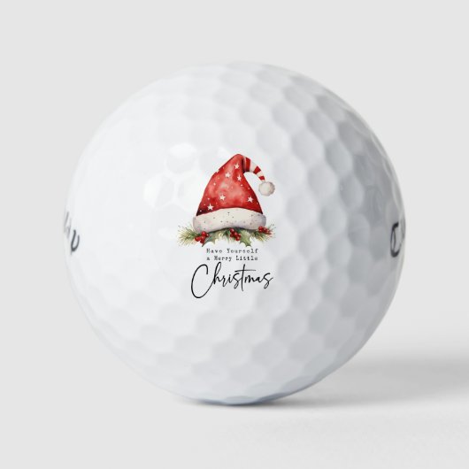 Golf Vrolijk Kerstfeest met Santa Hat Golfballen (Voorkant)