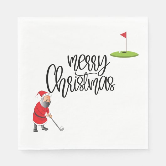 Golf Vrolijk Kerstfeest met Sinterklaas en vlag Servet (Voorkant)