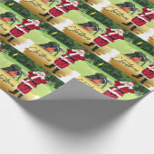 Golf Vrolijk Kerstfeest met Sinterklaas op Groen Cadeaupapier (Hoek)