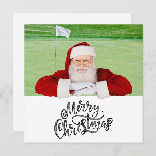 Golf Vrolijk Kerstfeest met Sinterklaas op Groen Feestdagenkaart (Voorkant / Achterkant)