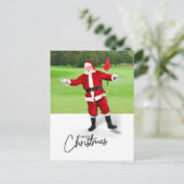 Golf Vrolijk Kerstfeest met Sinterklaas op Groen Feestdagenkaart (Staand voorkant)