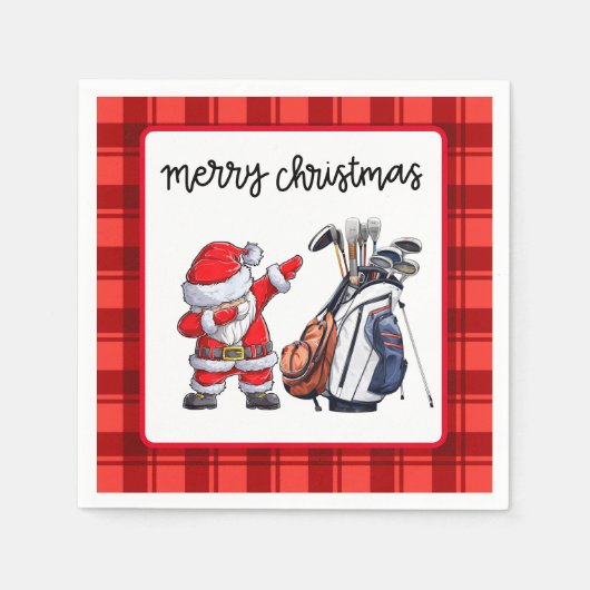 Golf Vrolijk Kerstfeest met Sinterklaas  Servet (Voorkant)