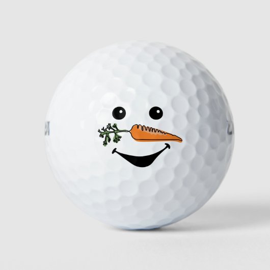 Golf Vrolijk Kerstfeest met Sneeuwman Grappig Golfballen (Voorkant)