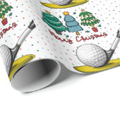 Golf Vrolijk Kerstfeest voor golfer Cadeaupapier (Rol Hoek)