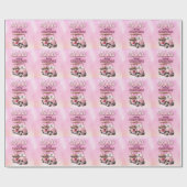 Golf Vrolijk Kerstfeest voor golfer Roze thema Cadeaupapier (Vlak)