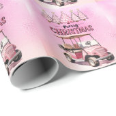 Golf Vrolijk Kerstfeest voor golfer Roze thema Cadeaupapier (Rol Hoek)