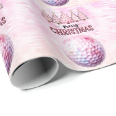 Golf Vrolijk Kerstfeest voor golfer Roze thema Cadeaupapier (Rol Hoek)
