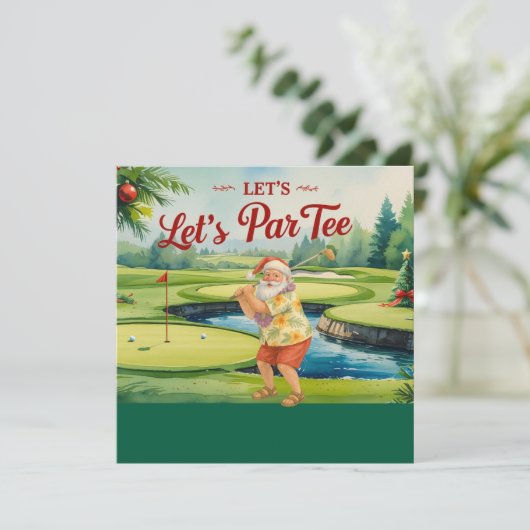 Golf Vrolijk Kerstman golfbaan Feestdagenkaart (Staand voorkant)