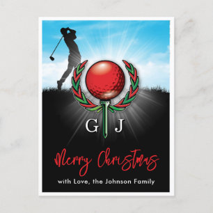 Golf Vrolijk Kerstmis-Holiday Design Briefkaart
