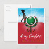 Golf Vrolijk Kerstmis-Holiday Design Briefkaart (Voorkant / Achterkant)