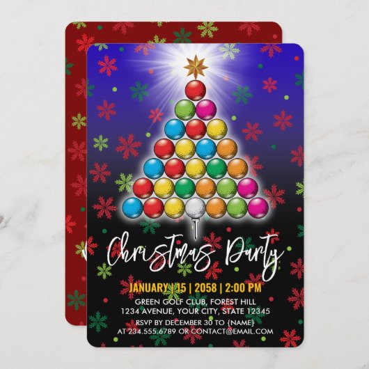 Golf Vrolijk Kerstmis-Holiday Design Kaart (Voorkant / Achterkant)