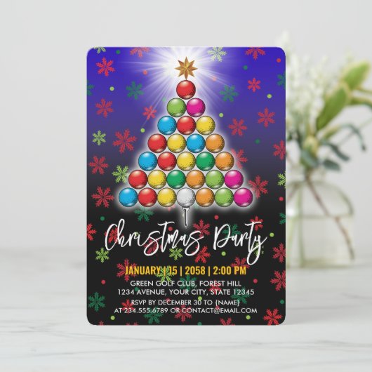 Golf Vrolijk Kerstmis-Holiday Design Kaart (Staand voorkant)