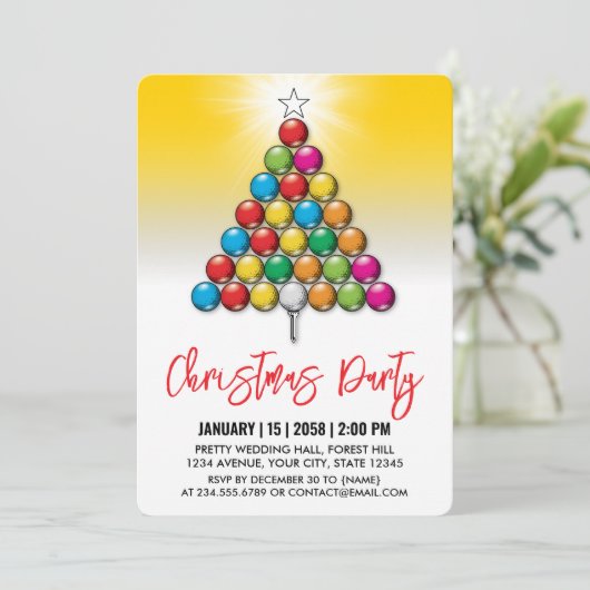 Golf Vrolijk Kerstmis-Holiday Design Kaart (Staand voorkant)