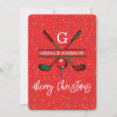 Golf Vrolijk Kerstmis-Holiday Design Kaart (Achterkant)
