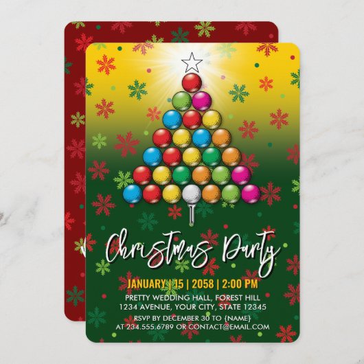 Golf Vrolijk Kerstmis-Holiday Design Kaart (Voorkant / Achterkant)