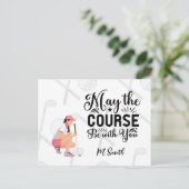Golf Vrouw begroet met grappige citaten Briefkaart (Staand voorkant)