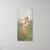 Golf vrouw canvas afdruk (Voorkant)