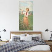 Golf vrouw canvas afdruk (Insitu (Slaapkamer))