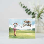 Golf Vrouw golfer Gefeliciteerd Briefkaart (Staand voorkant)