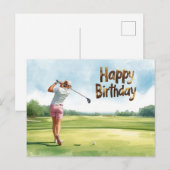 Golf Vrouw golfer Gefeliciteerd Briefkaart (Voorkant / Achterkant)