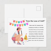 Golf Vrouw Golfer is Golf aan het Spelen Briefkaart (Voorkant / Achterkant)
