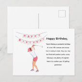 Golf Vrouw Golfer is Golfen Briefkaart (Voorkant / Achterkant)