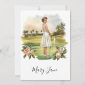 Golf Vrouw golfer op golfbaan Bruids- Kaart (Voorkant)