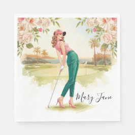 Golf Vrouw golfer op golfbaan Servet