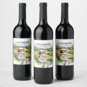 Golf Vrouw in golfbaan Wijn Etiket (Flessen)