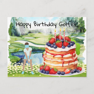 Golf vrouw speelt golf Verjaardag golfer Kaart