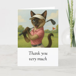 Golf Vrouw Toernooi Kat golfer Golfen Bedankkaart