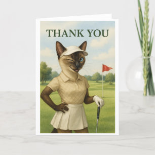 Golf Vrouw Toernooi Kat golfer Golfen Bedankkaart