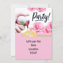 Golf Vrouw TOERNOOI PARTY ROZE THEMA Kaart