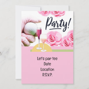Golf Vrouw TOERNOOI PARTY ROZE THEMA Kaart