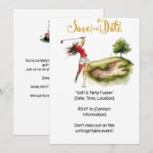 Golf vrouwelijke golfer is aan het golfen op de gr kaart (Voorkant / Achterkant)