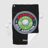 Golf Waarschuwing Ernstige Verslaving Grappige Gol Golfhanddoek (Insitu)
