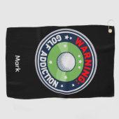 Golf Waarschuwing Ernstige Verslaving Grappige Gol Golfhanddoek (Horizontaal)
