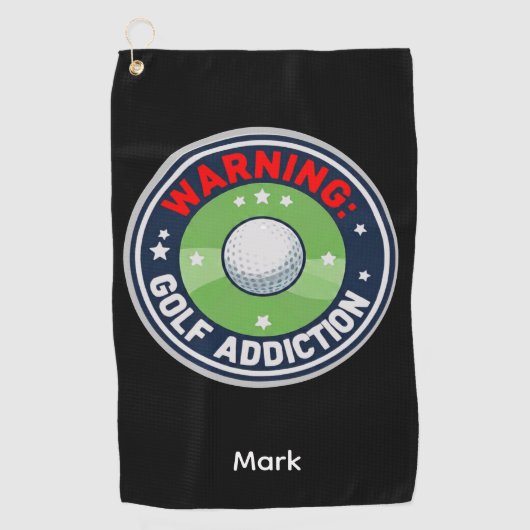 Golf Waarschuwing Ernstige Verslaving Grappige Gol Golfhanddoek (Voorkant)