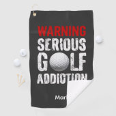 Golf Waarschuwing Ernstige Verslaving Grappige Gol Golfhanddoek (Insitu)