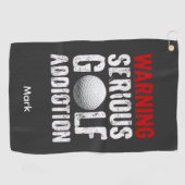 Golf Waarschuwing Ernstige Verslaving Grappige Gol Golfhanddoek (Horizontaal)