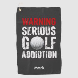 Golf Waarschuwing Ernstige Verslaving Grappige Gol Golfhanddoek