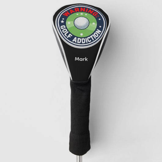 Golf Waarschuwing Ernstige Verslaving Grappige Gol Golfheadcover (Voorkant)