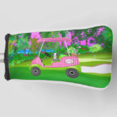 Golf-wagentje met Cute Schnauzer en Initialen Golfheadcover (Voorkant)