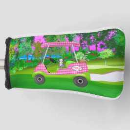 Golf-wagentje met Cute Schnauzer en Initialen Golfheadcover