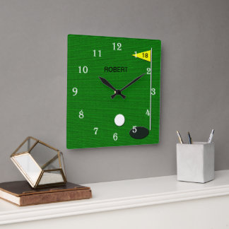 Golf Wall Clock Vierkante Klok